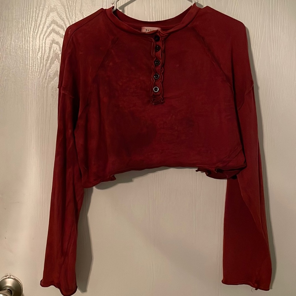 Urban National rust orange long sleeve crop top
